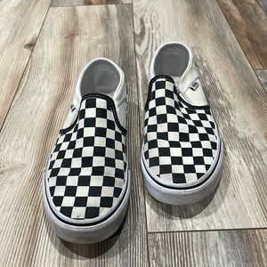 Checkered black and white vans. Size 7